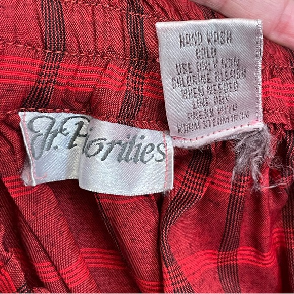 Jr. Priorities Vintage 80s Red Plaid Button Front Preppy Midi Skirt - Picture 6 of 9